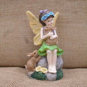 Fairy with Rabbits Resin Figurine